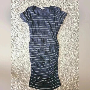 Sundry Navy Striped Midi Dress